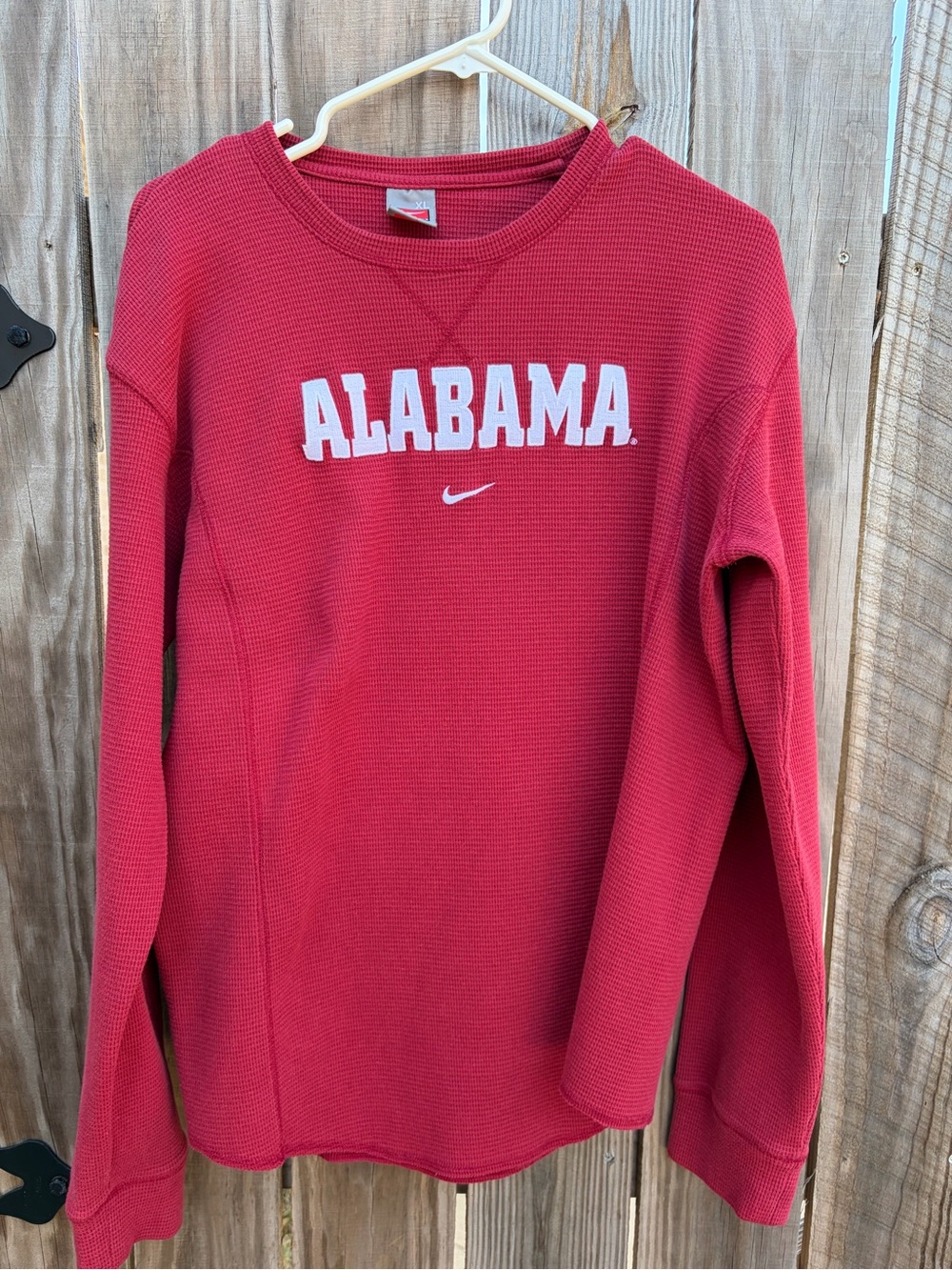 Nike Red Alabama Waffle-Knit Crewneck Sweatshirt